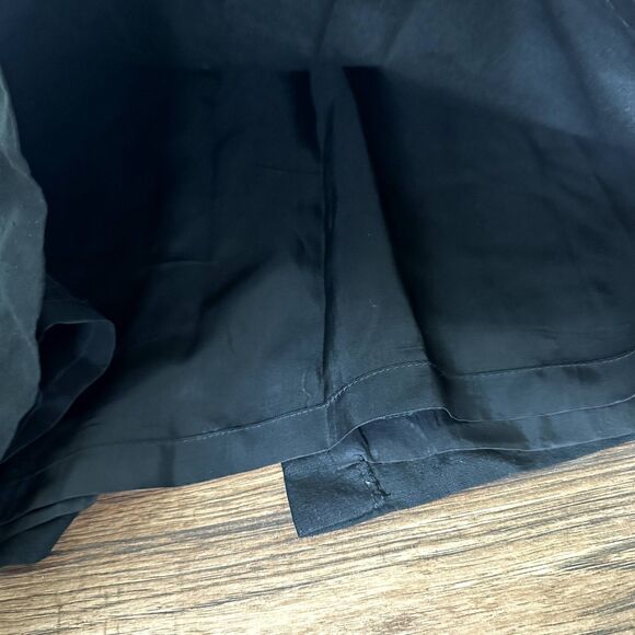 Vintage Oleg Cassini Silk Black Fitted Dress Classic 80s Stripe Sleeve Size 8 - Picture 7 of 9